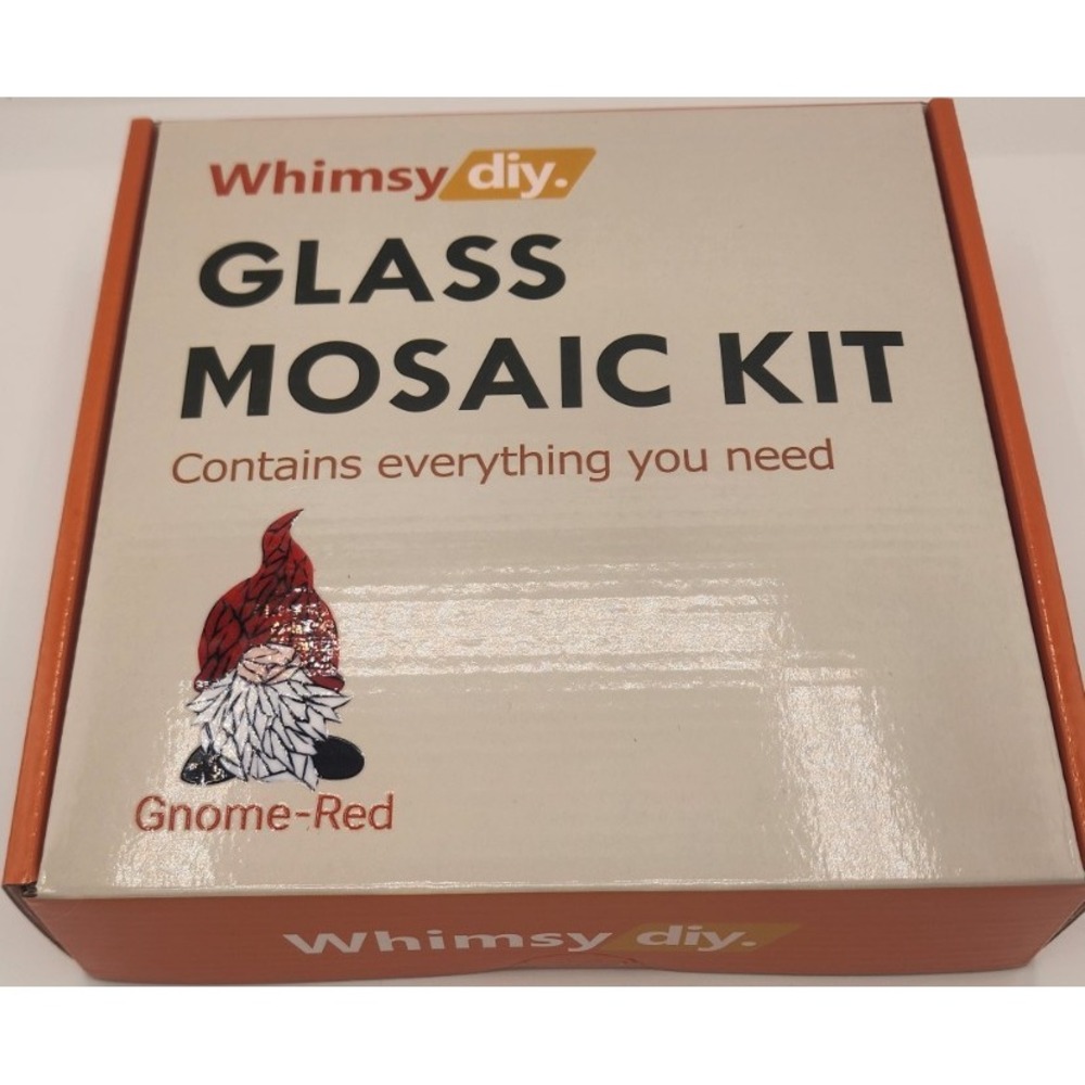 Whimsy DIY Glass Mosaic Kit Gnome-Red Handmade Craft Set All-In-One Art Project
